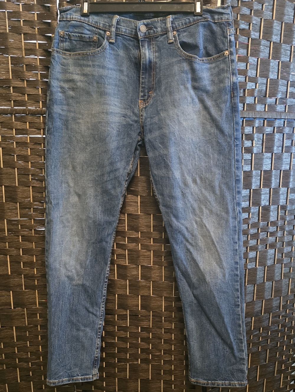 Levis 502 Mens Regular Taper Jeans Dark Wash Stretch Denim 34x32